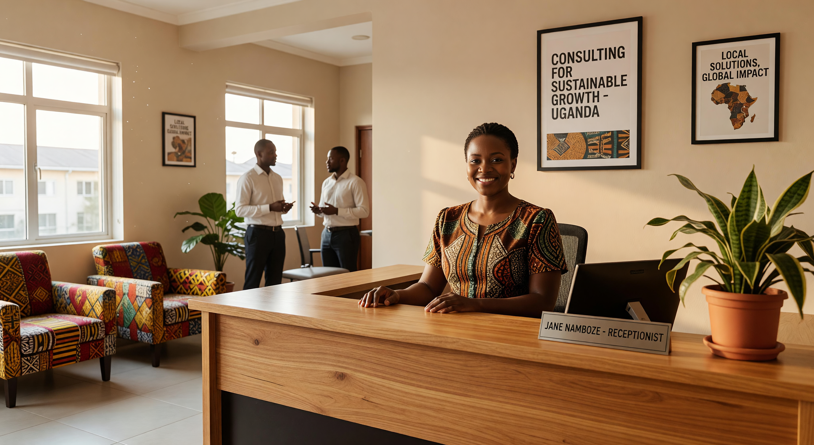 Elevate Uganda reception and office reception desk in Kampala
